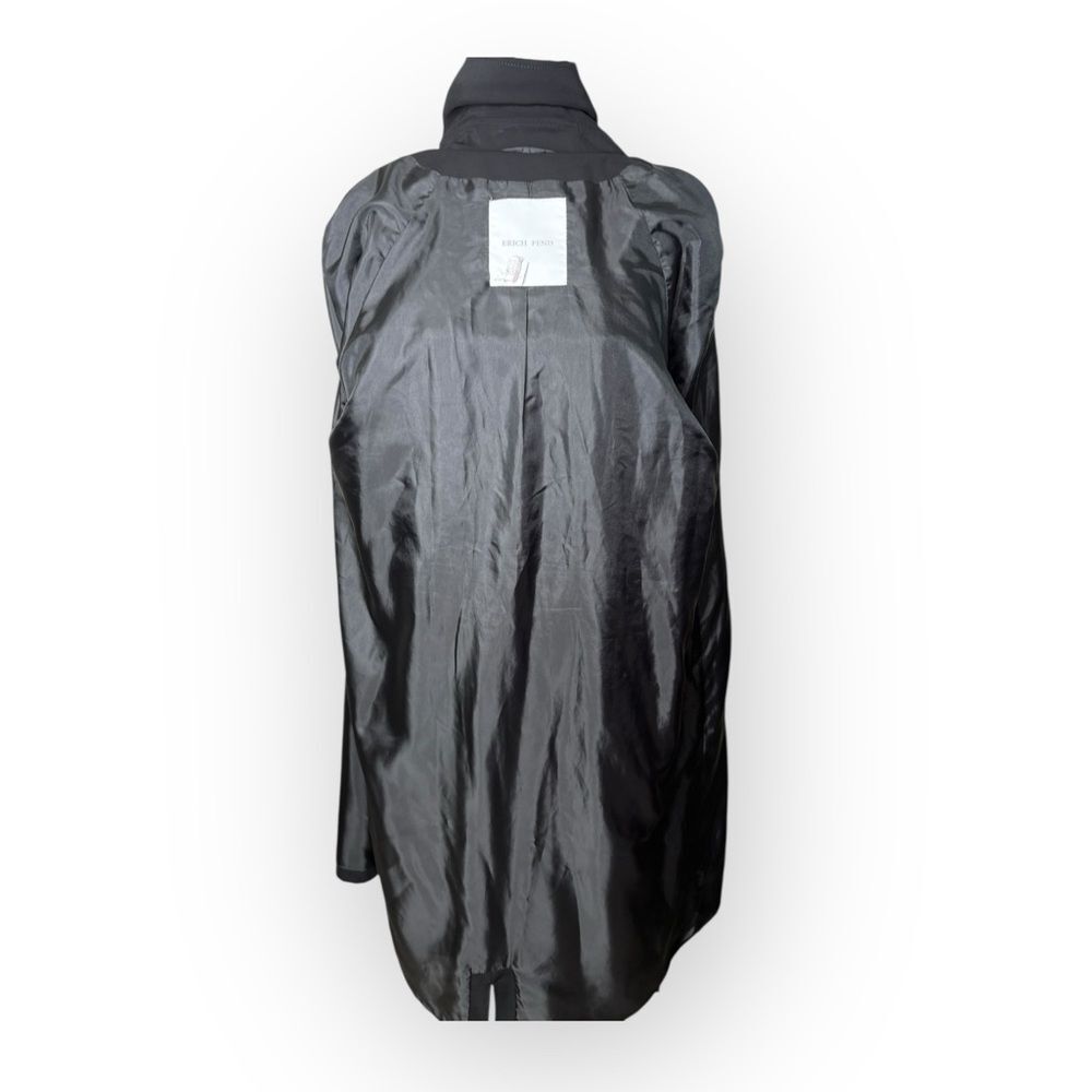 ERICH FEND Long Black Belted Trench Coat Women’s Size 14 US - Picture 8 of 13